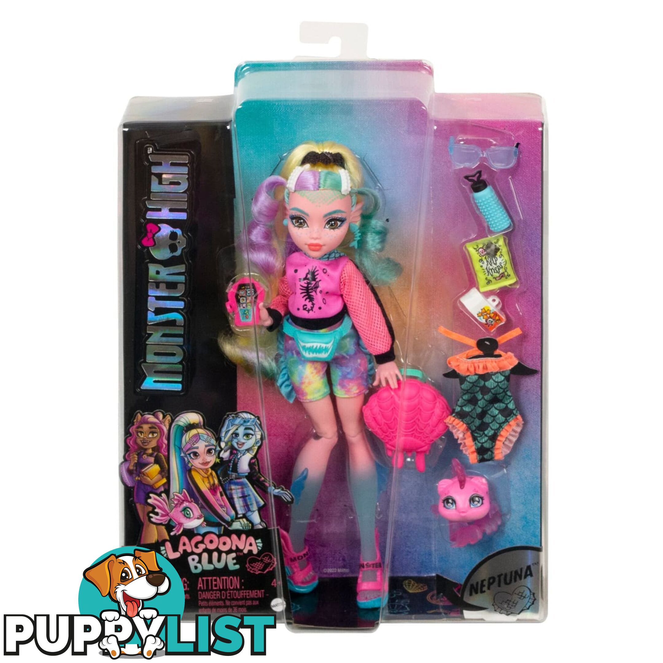 Monster High - Lagoona Blue Doll With Pet And Accessories - Mahhk55 - 194735069798