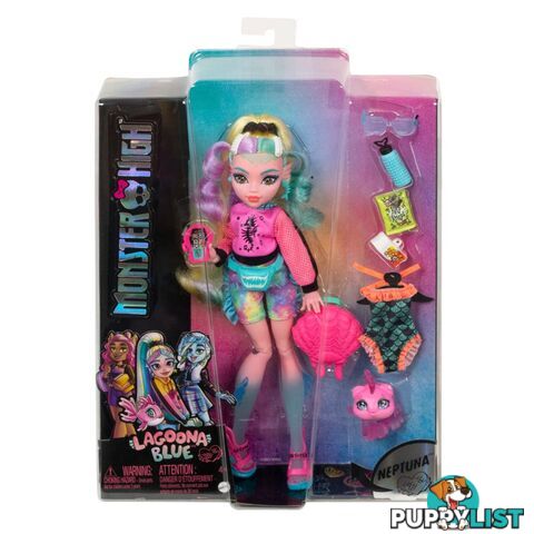 Monster High - Lagoona Blue Doll With Pet And Accessories - Mahhk55 - 194735069798