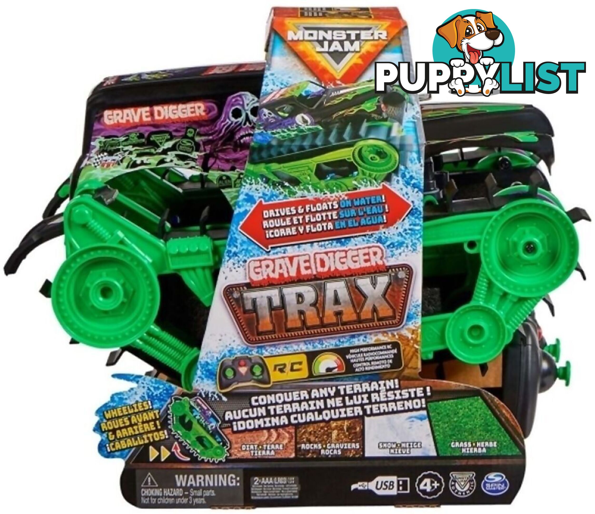 Monster Jam - 1:15 Scale Grave Digger Trax Radio Control - Si6067880 - 778988492697