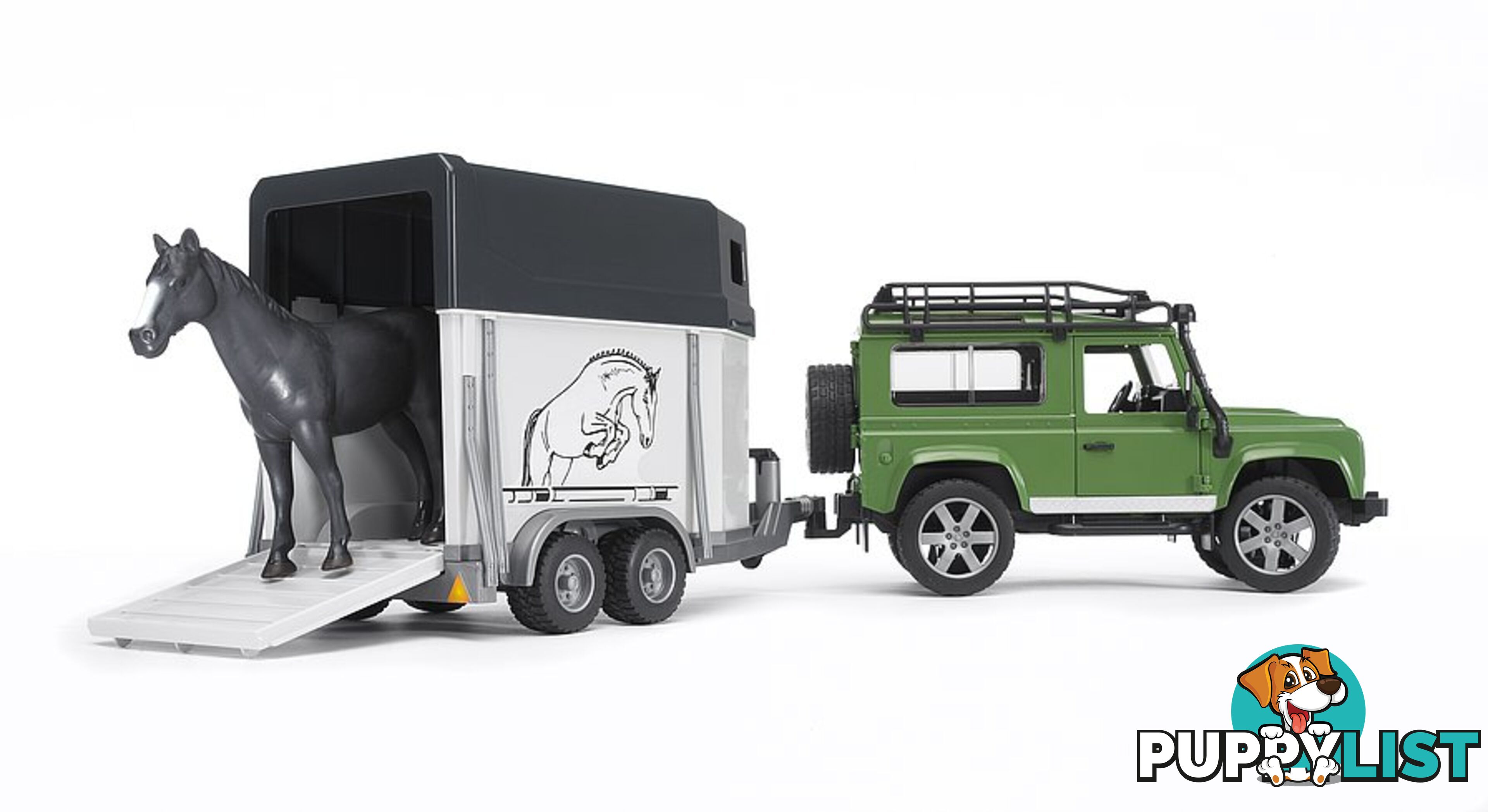 Bruder Land Rover Defender With Horse Trailer - Bruder Leisure Time 02592 - 4001702025922