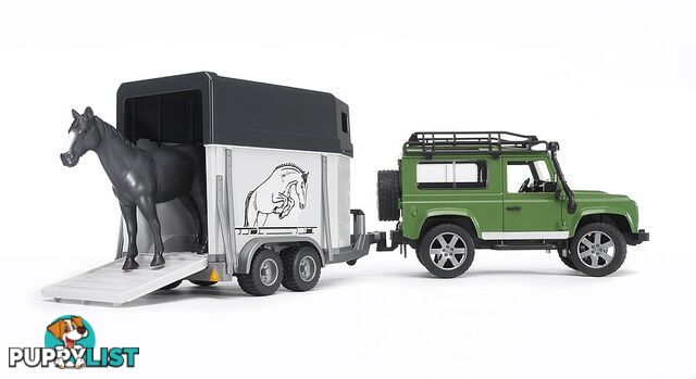 Bruder Land Rover Defender With Horse Trailer - Bruder Leisure Time 02592 - 4001702025922