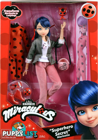 Miraculous Ladybug - Fashion Doll With 2 Outfits ''superhero Secret Marinette'' - Hs50355 - 043377503552