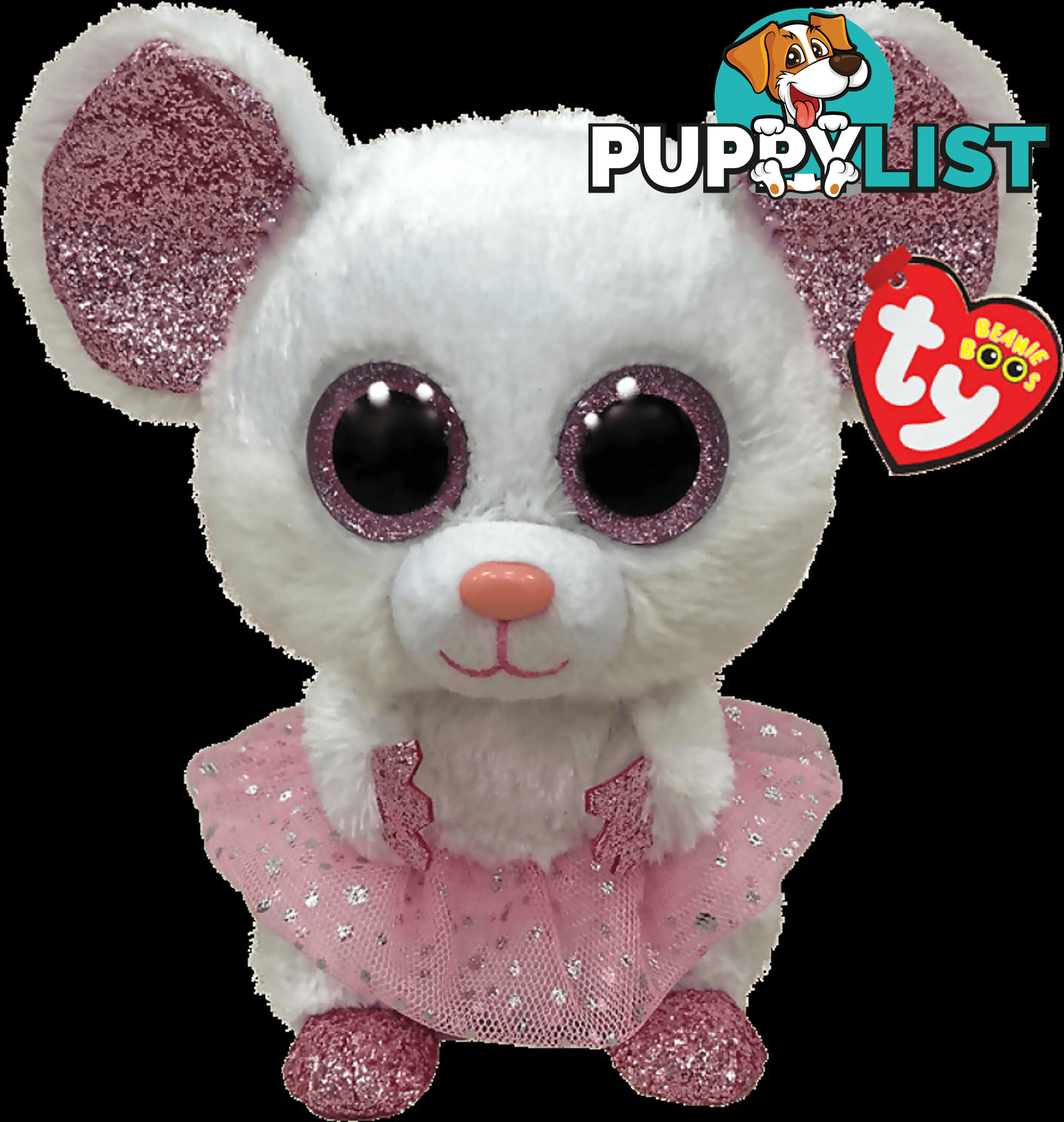 Ty - Beanie Boos - Nina White Ballerina Mouse Medium 23cm - Bg36488 - 008421364886