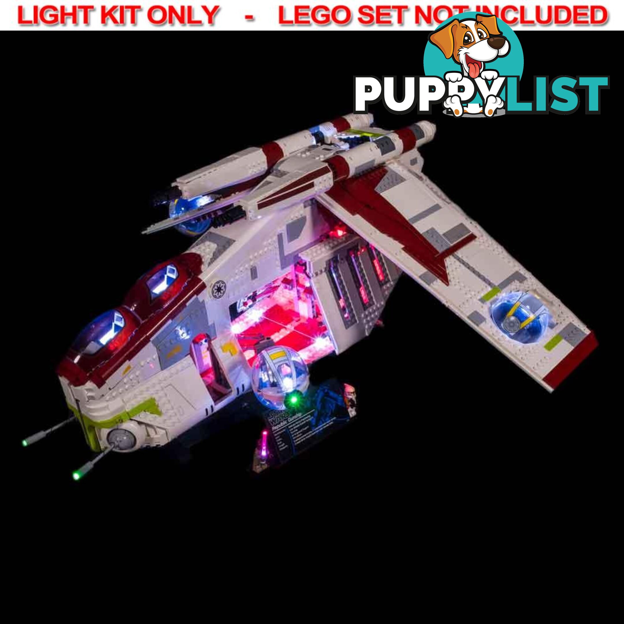 LIGHT KIT for LEGO Star Wars UCS Republic Gunship 75309 - Light My Bricks - 744109767487