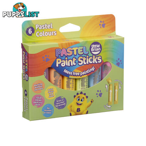 Little Brian - Paint Sticks Pastel 6 Pk - Mdltb102 - 5051170623013