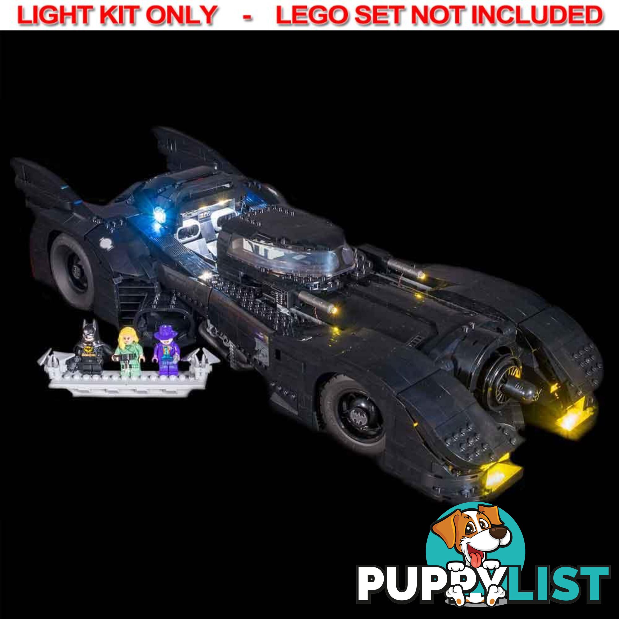 LIGHT KIT for LEGO 1989 Batmobile 76139 - Light My Bricks - 793591189758