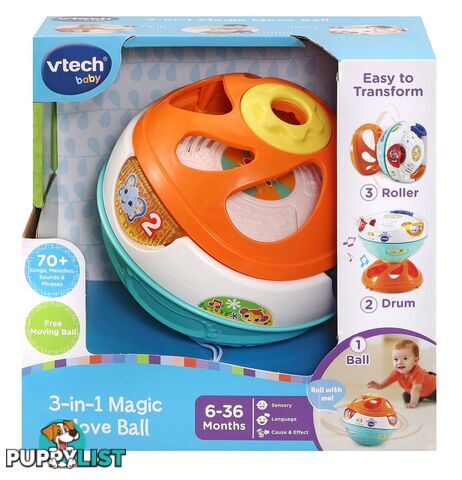 Vtech - 3in1 Motorised Magic Move Ball - Tn80509003004 - 3417765090035