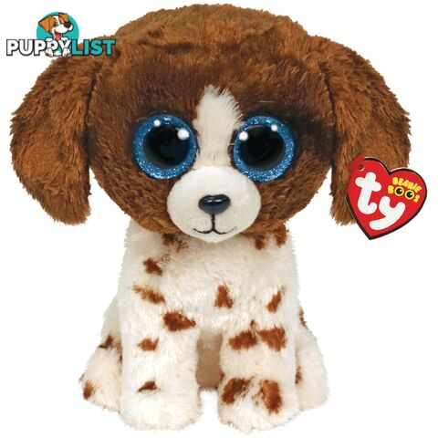 Ty Beanie Boos - Muddles - Brown And White Dog  23cm Medium - 008421364879