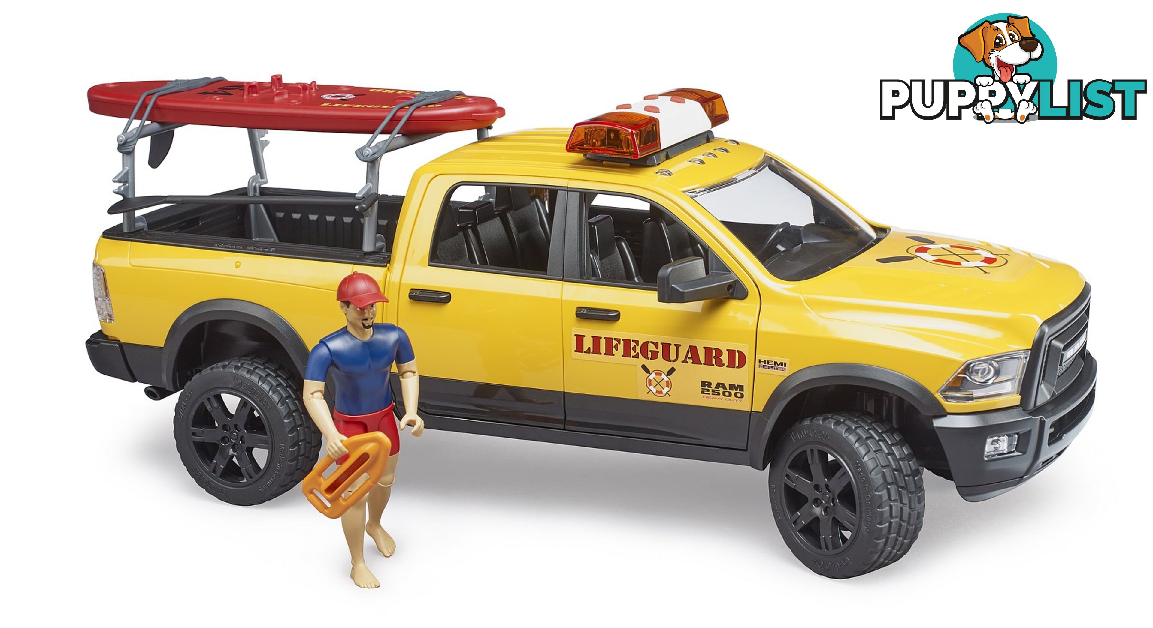 Bruder 1:16 Ram Power Wagon RAM 2500 With Lifeguard Figure Paddle Board - Zi24002506 - 4001702025069