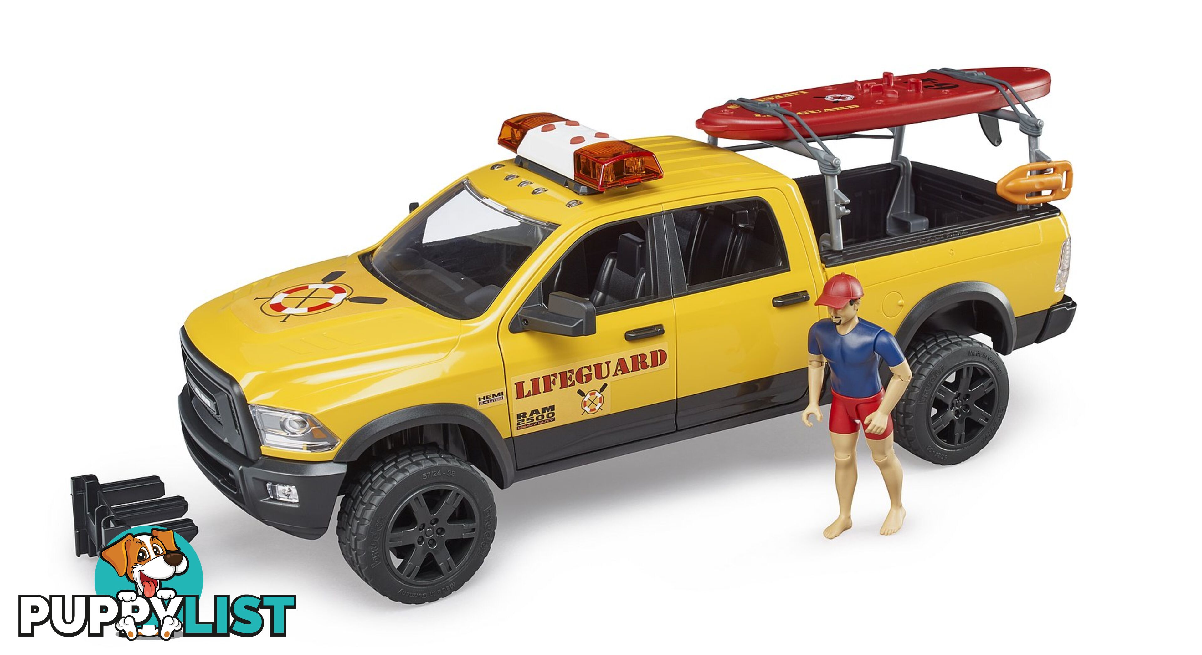 Bruder 1:16 Ram Power Wagon RAM 2500 With Lifeguard Figure Paddle Board - Zi24002506 - 4001702025069