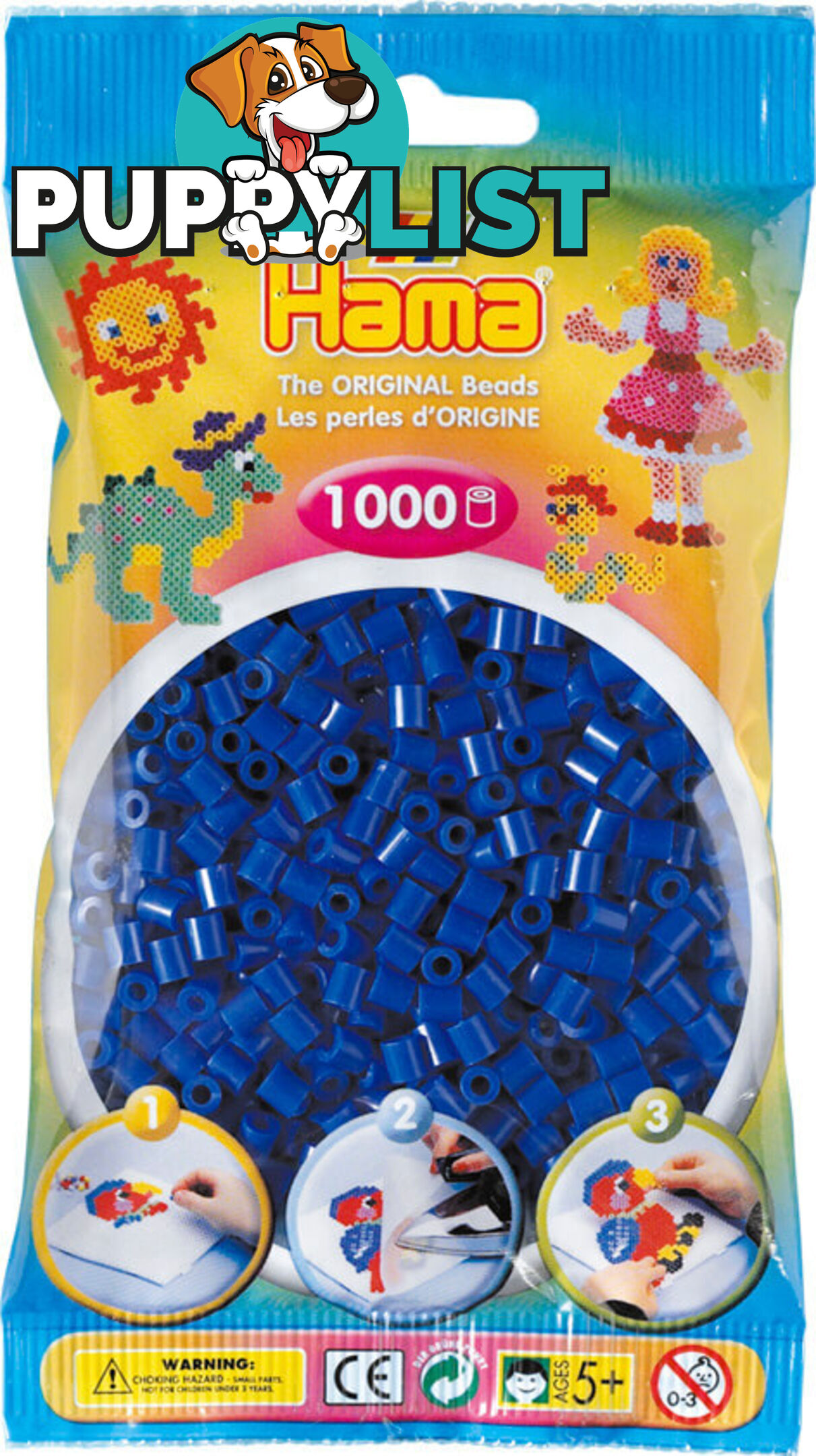 Hama - Beads 1000 Pieces Bag Blue - Gdhama - 20708 - 028178207083