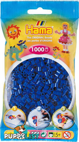 Hama - Beads 1000 Pieces Bag Blue - Gdhama - 20708 - 028178207083