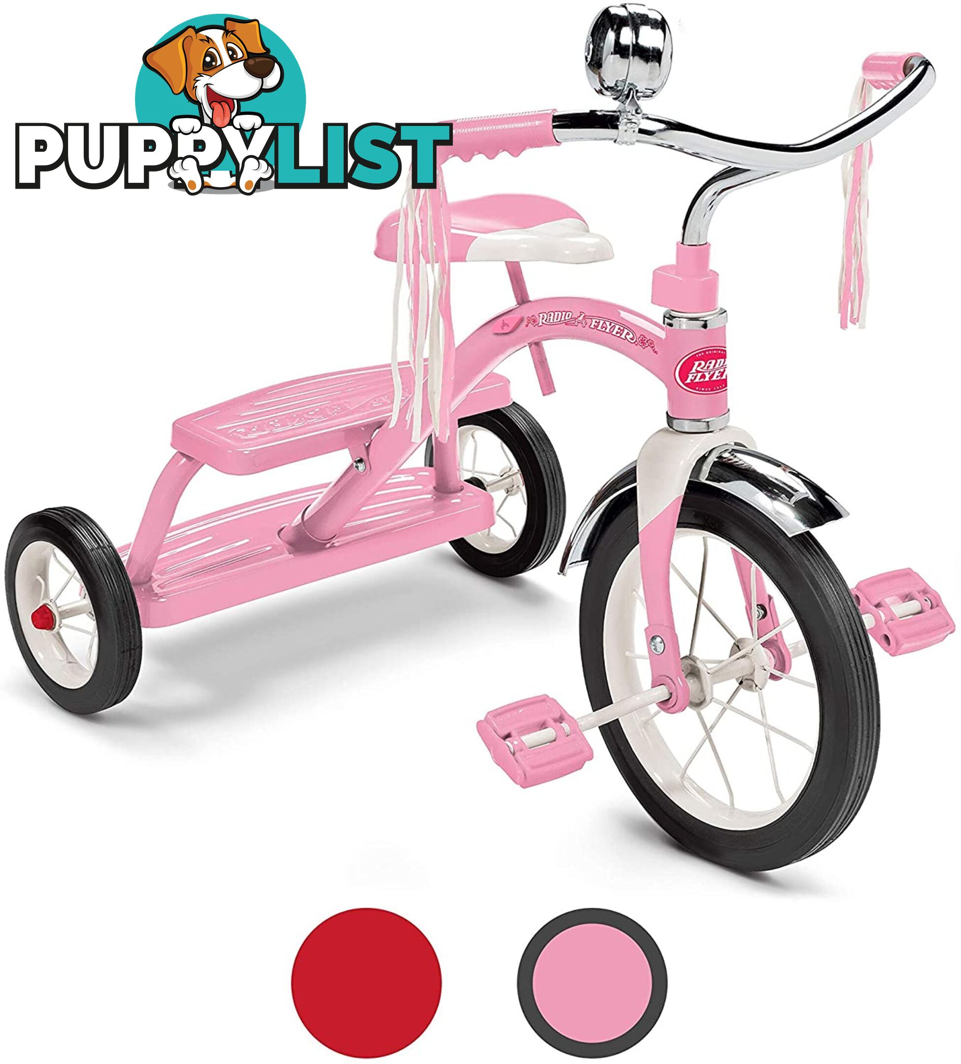 Radio Flyer - Classic Pink Dual Deck Tricycle Art65041 - 0042385112800