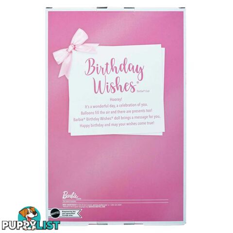 Barbie Birthday Wishes Doll - Mahjx01 - 194735097135