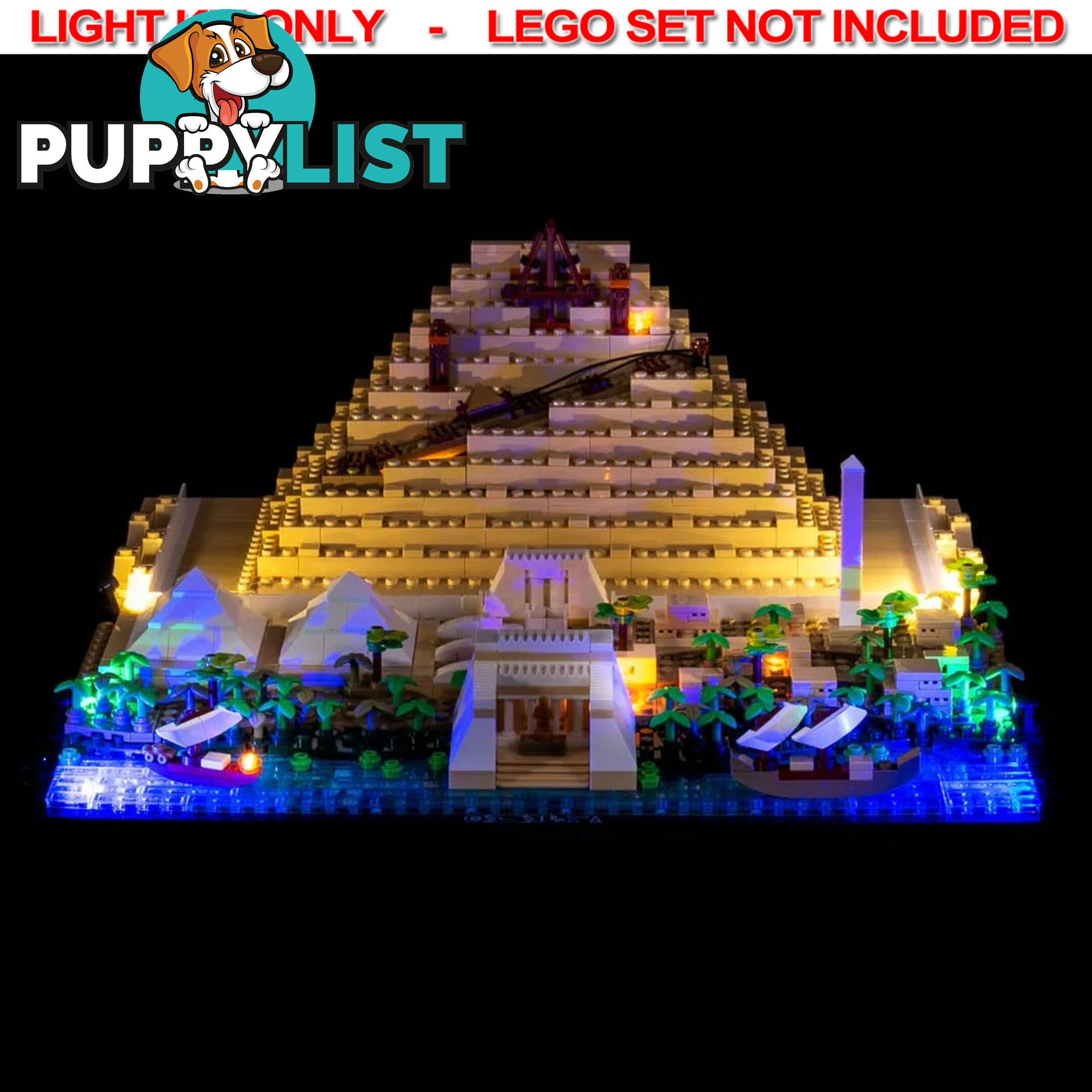 LIGHT KIT for LEGO Great Pyramid of Giza 21058 - Light My Bricks - 754523893204