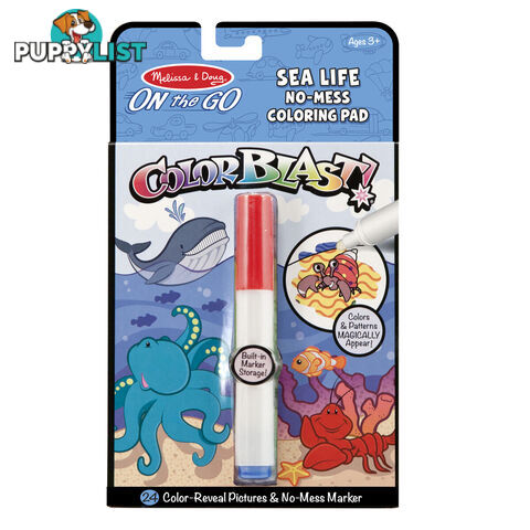 Melissa & Doug - On The Go Colorblast No-mess Coloring Pad - Sea Life   Mdmnd5358 - 000772053587