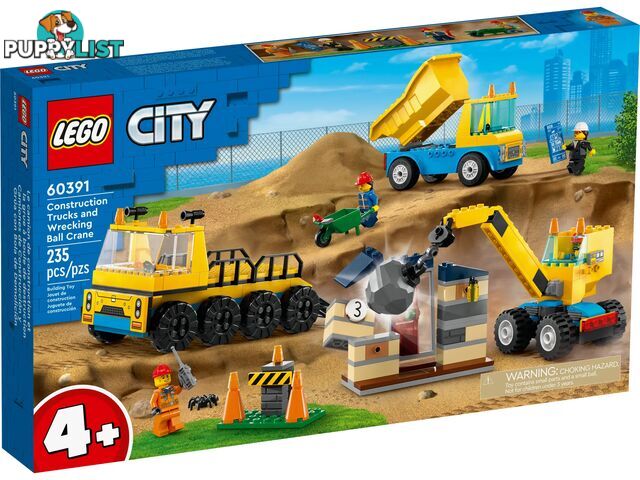 LEGO 60391 Construction Trucks and Wrecking Ball Crane - City 4+ - 5702017416465