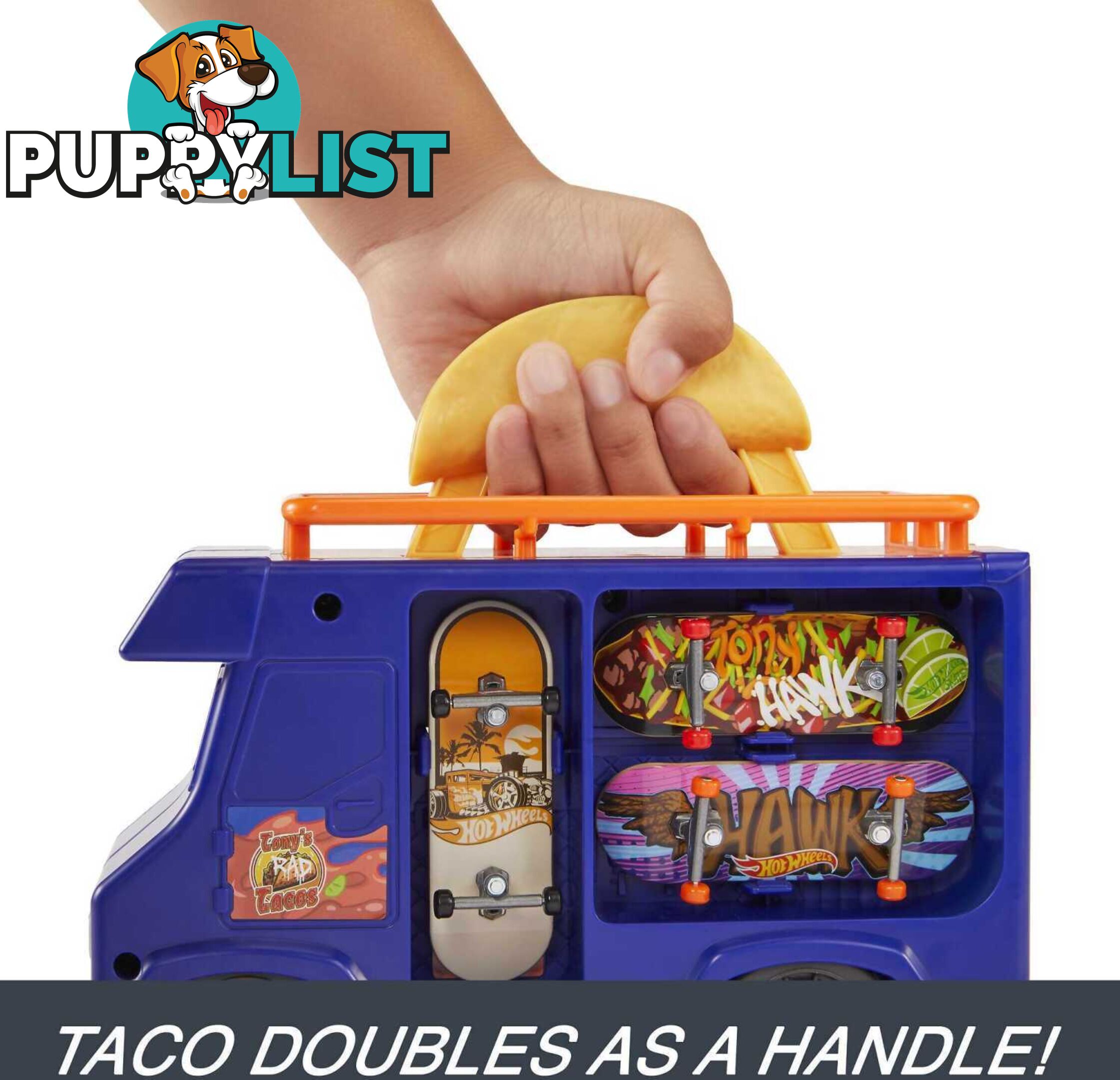 Hot Wheels - Hot Wheels Skate Taco Truck Play Case With 1 Fingerboard & 1 Pair Of Shoes - Mattel - Mahmk00 - 194735129096