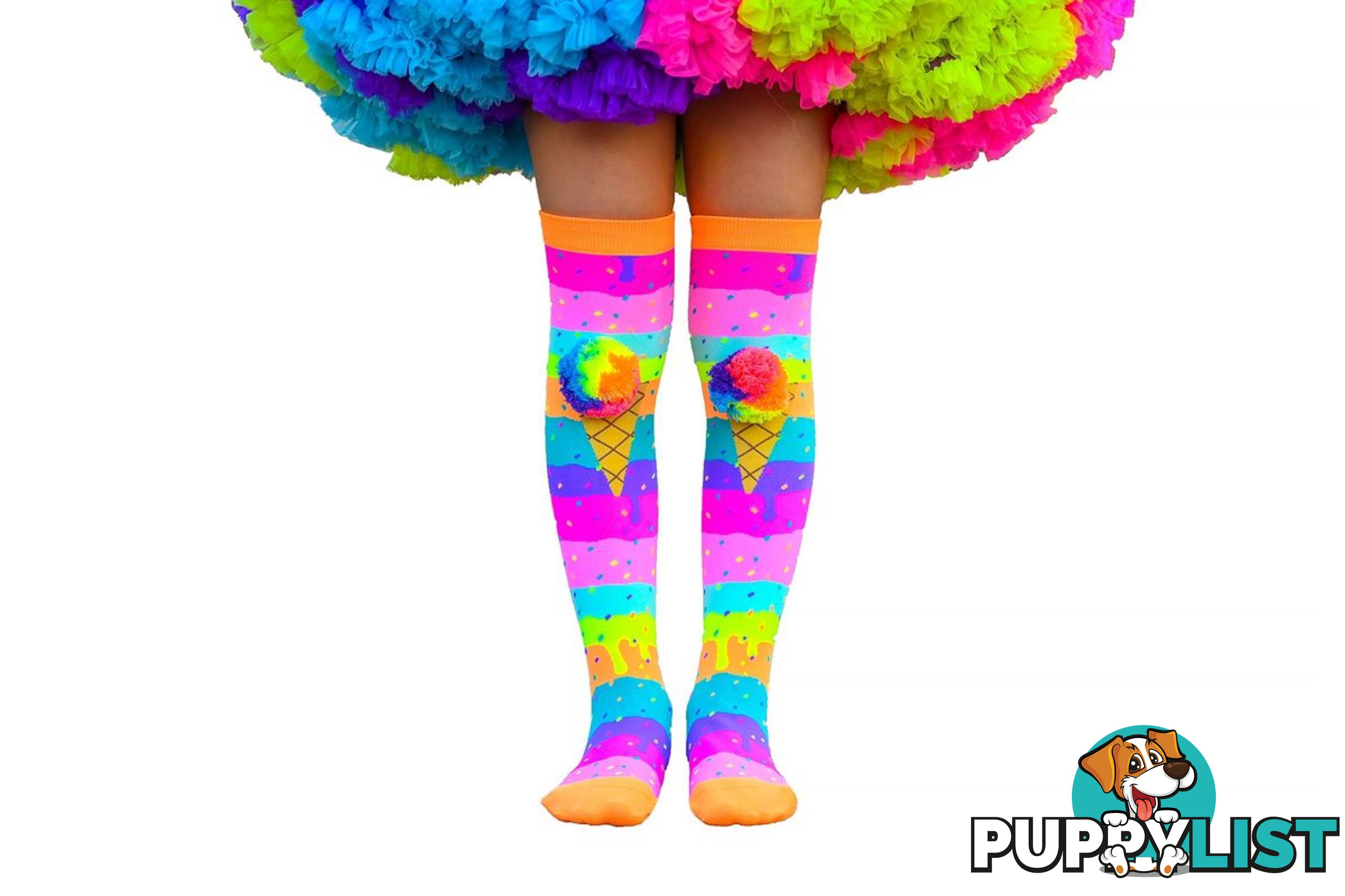 MADMIA -  Icecream With Rainbow Pompom Socks (one Size Fits Most) Muicecream - 9355645000610