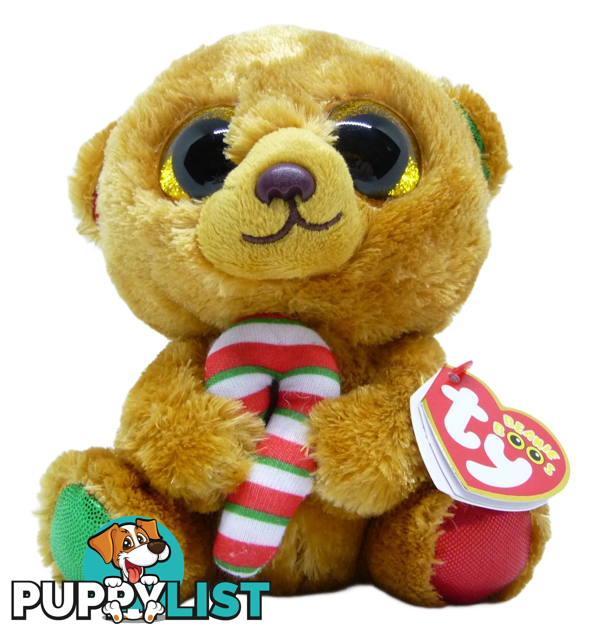 Ty - Beanie Boos - Bella The Xmas Bear With Candy Cane Small 15cm - Bg37240 - 008421372409