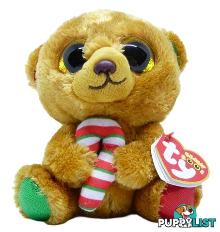 Ty - Beanie Boos - Bella The Xmas Bear With Candy Cane Small 15cm - Bg37240 - 008421372409