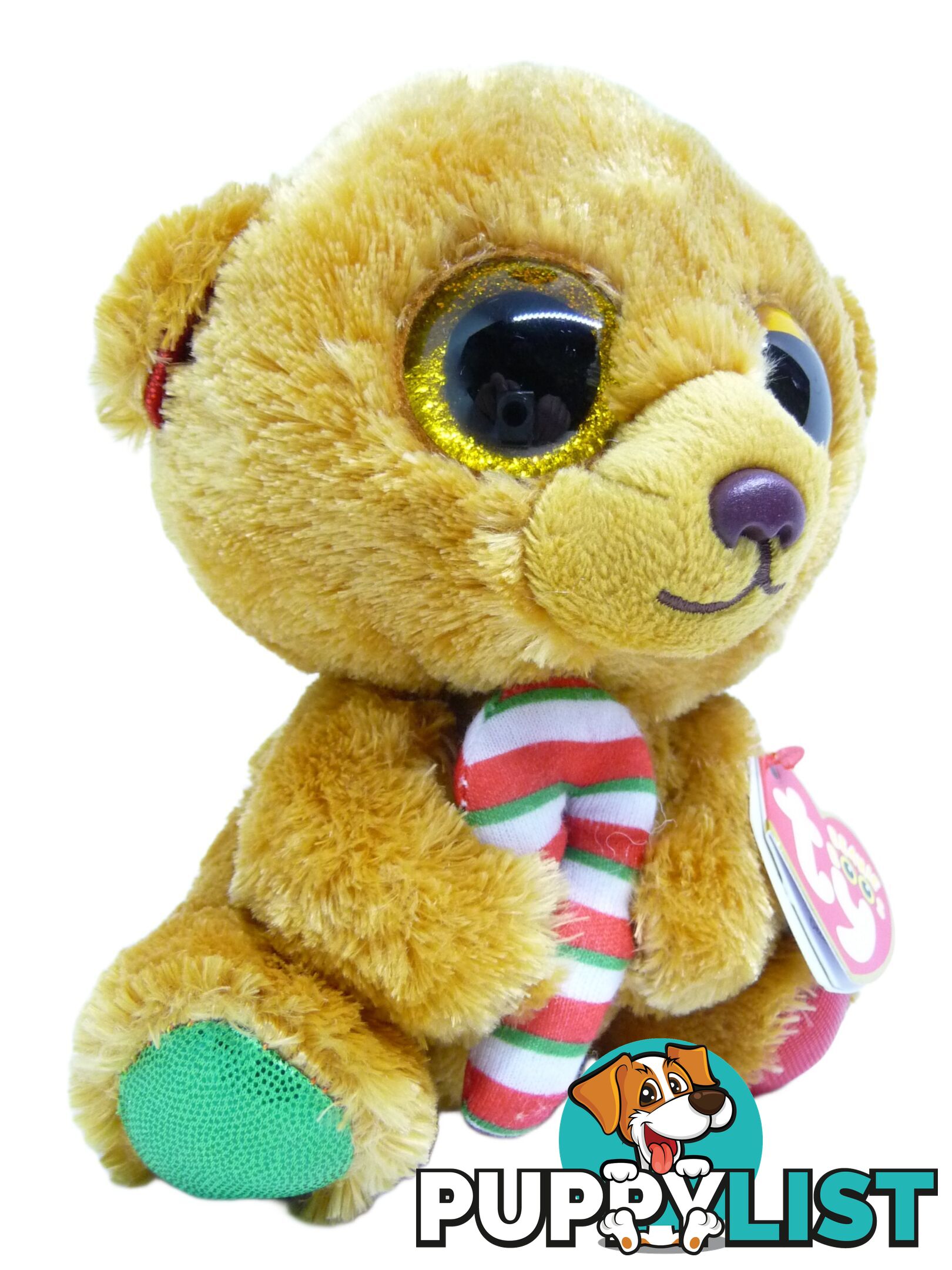 Ty - Beanie Boos - Bella The Xmas Bear With Candy Cane Small 15cm - Bg37240 - 008421372409