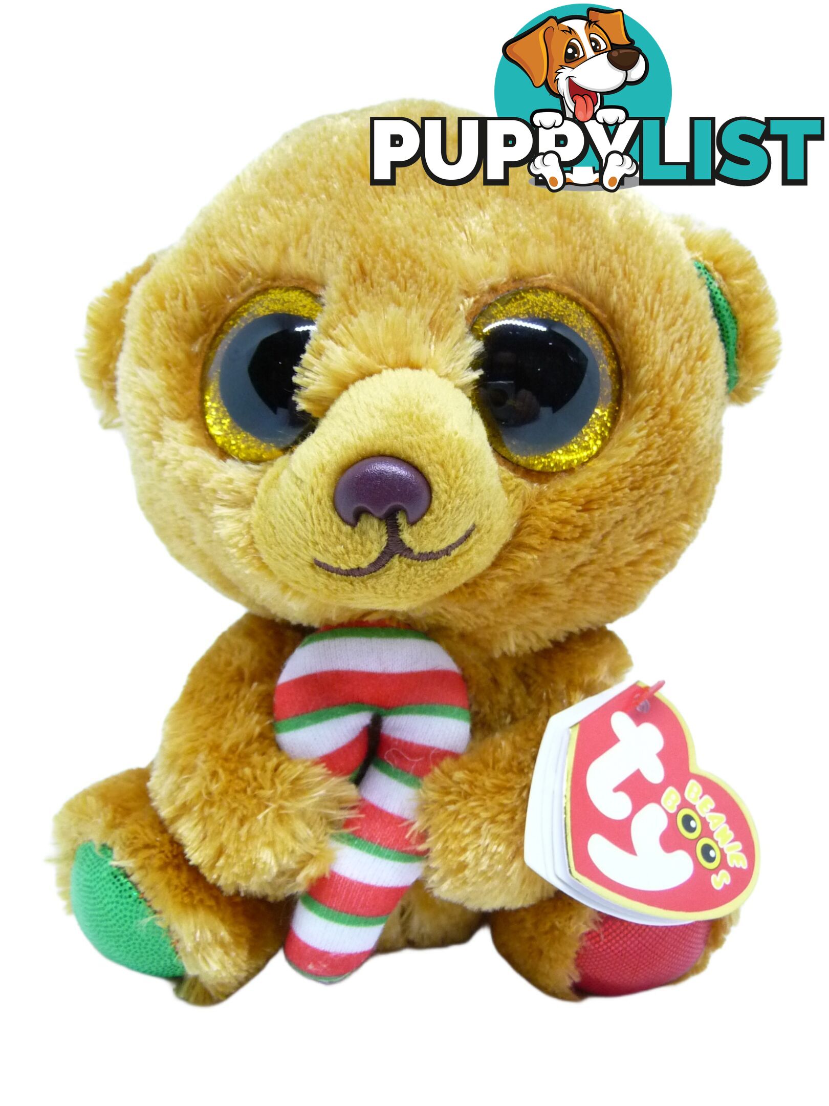 Ty - Beanie Boos - Bella The Xmas Bear With Candy Cane Small 15cm - Bg37240 - 008421372409