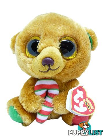 Ty - Beanie Boos - Bella The Xmas Bear With Candy Cane Small 15cm - Bg37240 - 008421372409