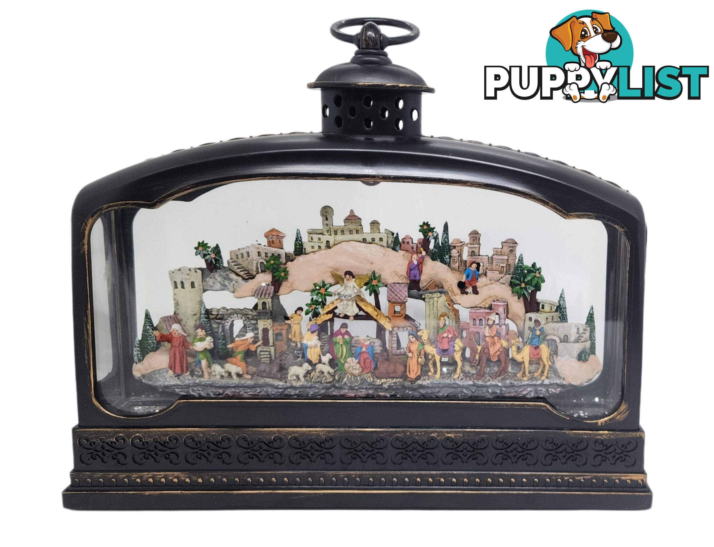 Cotton Candy - Xmas Extra Wide Brass Lantern Bethlehem Nativity Scene XL Lantern - Cczxac425 - 9353468016672