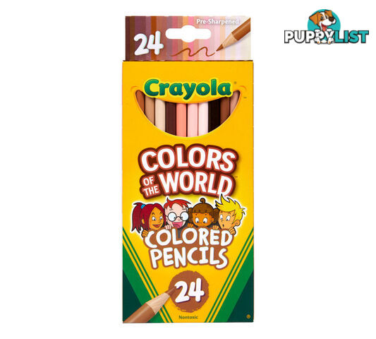 Crayola Colors Of The World Skin Tone Coloured Pencils 24 Pack - Bs684607 - 071662246075