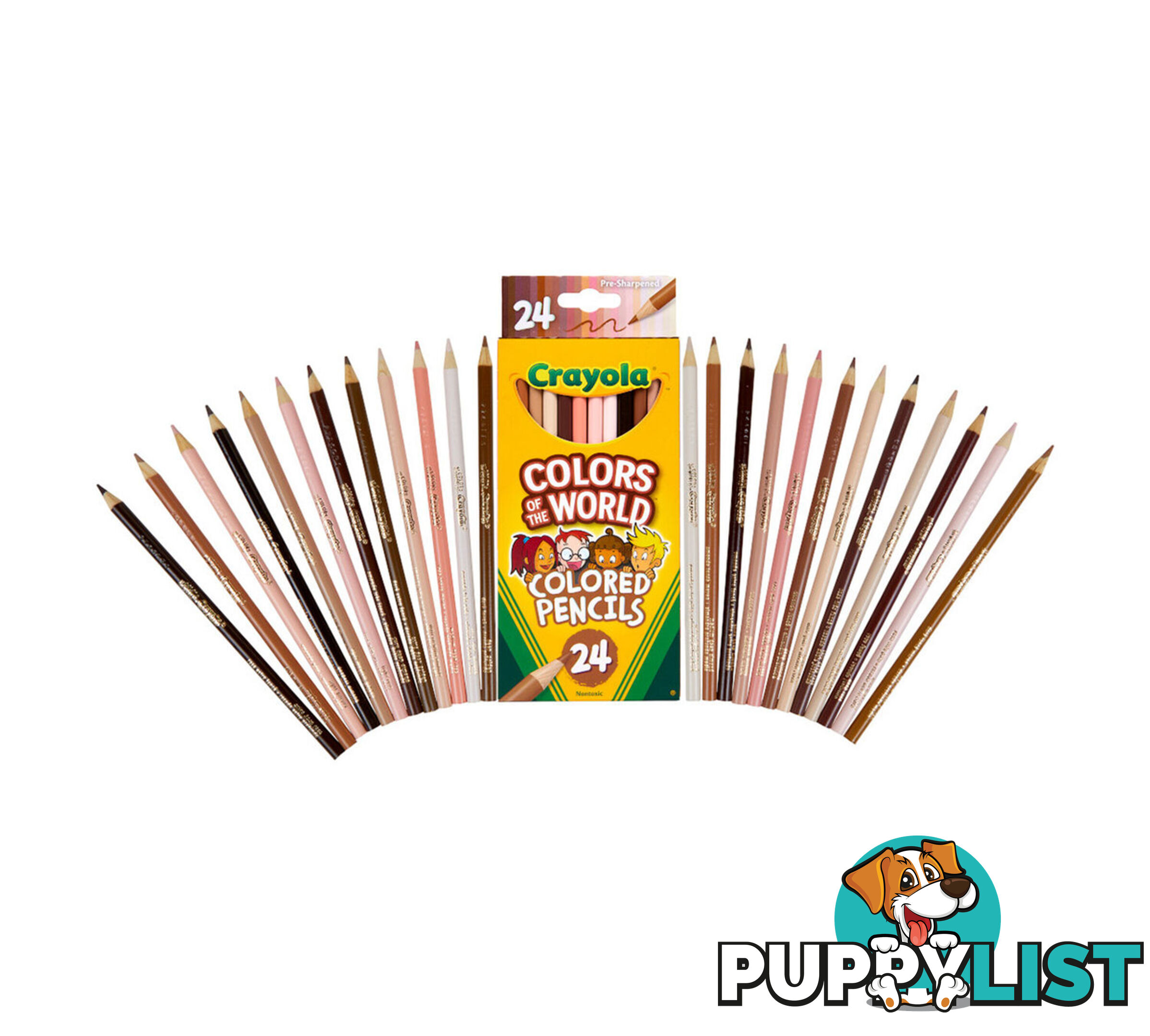 Crayola Colors Of The World Skin Tone Coloured Pencils 24 Pack - Bs684607 - 071662246075