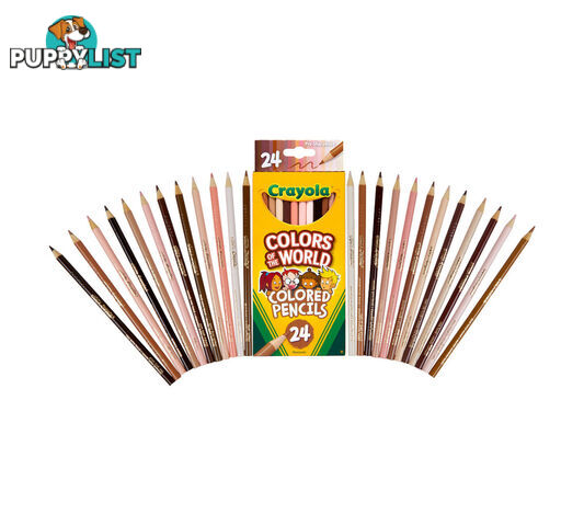 Crayola Colors Of The World Skin Tone Coloured Pencils 24 Pack - Bs684607 - 071662246075