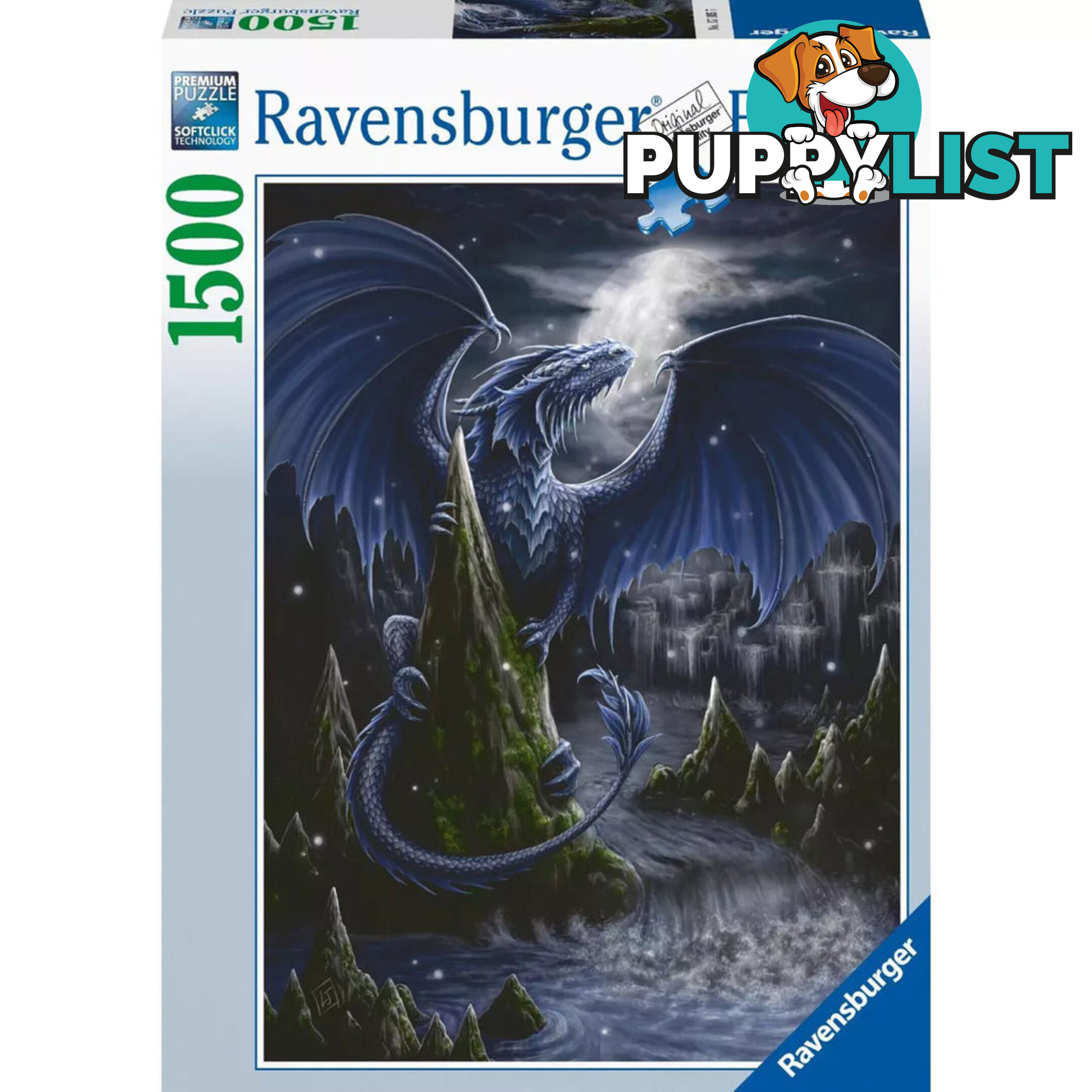 Ravensburger - The Black And Blue Dragon Jigsaw Puzzle 1500pc - Mdrb17105 - 4005556171057