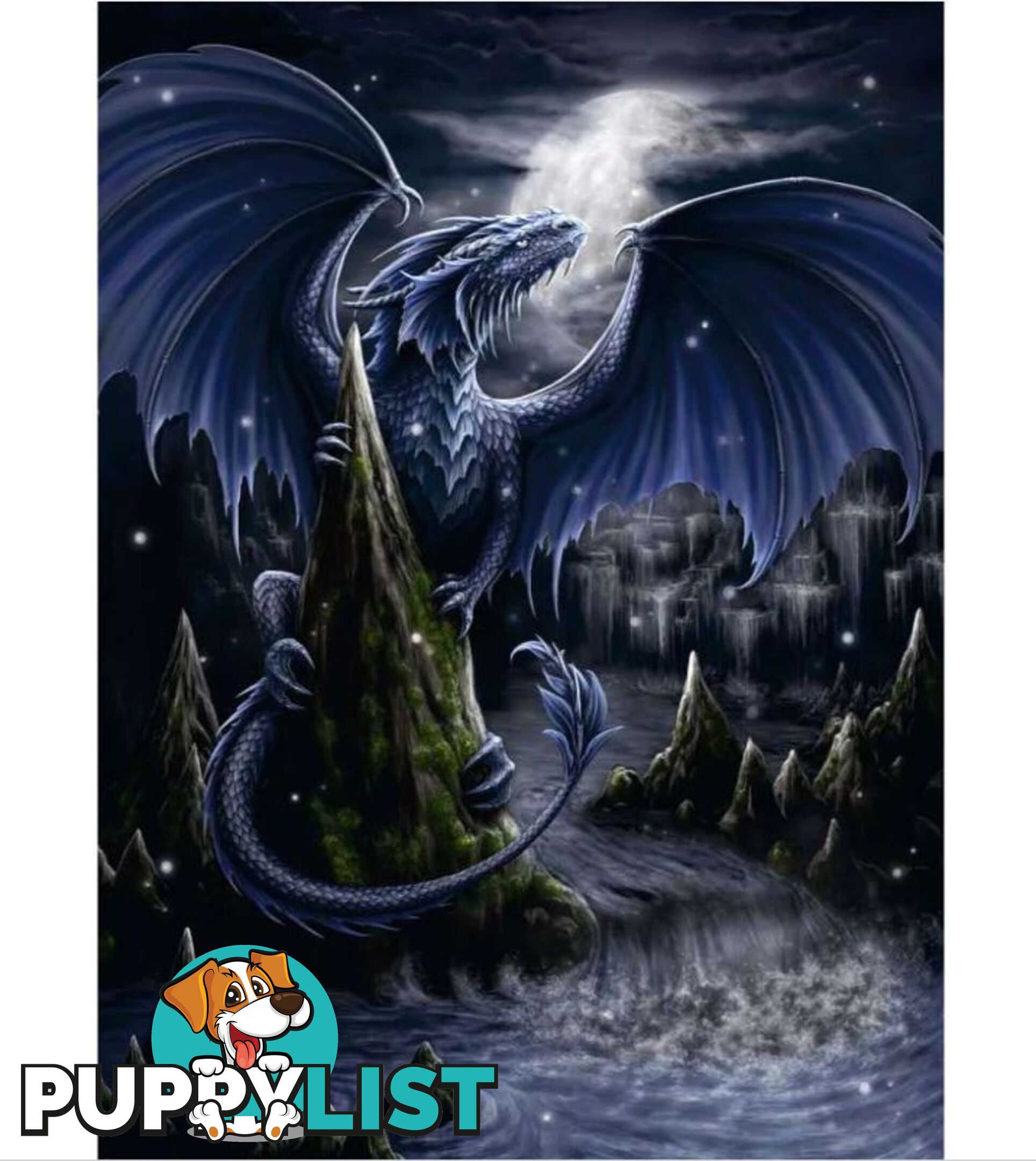 Ravensburger - The Black And Blue Dragon Jigsaw Puzzle 1500pc - Mdrb17105 - 4005556171057