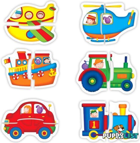 Galt - Transport Baby Jigsaw Puzzle - 6 x Different puzzles - 2 pcs each - Mdgn3037 - 5011979526472