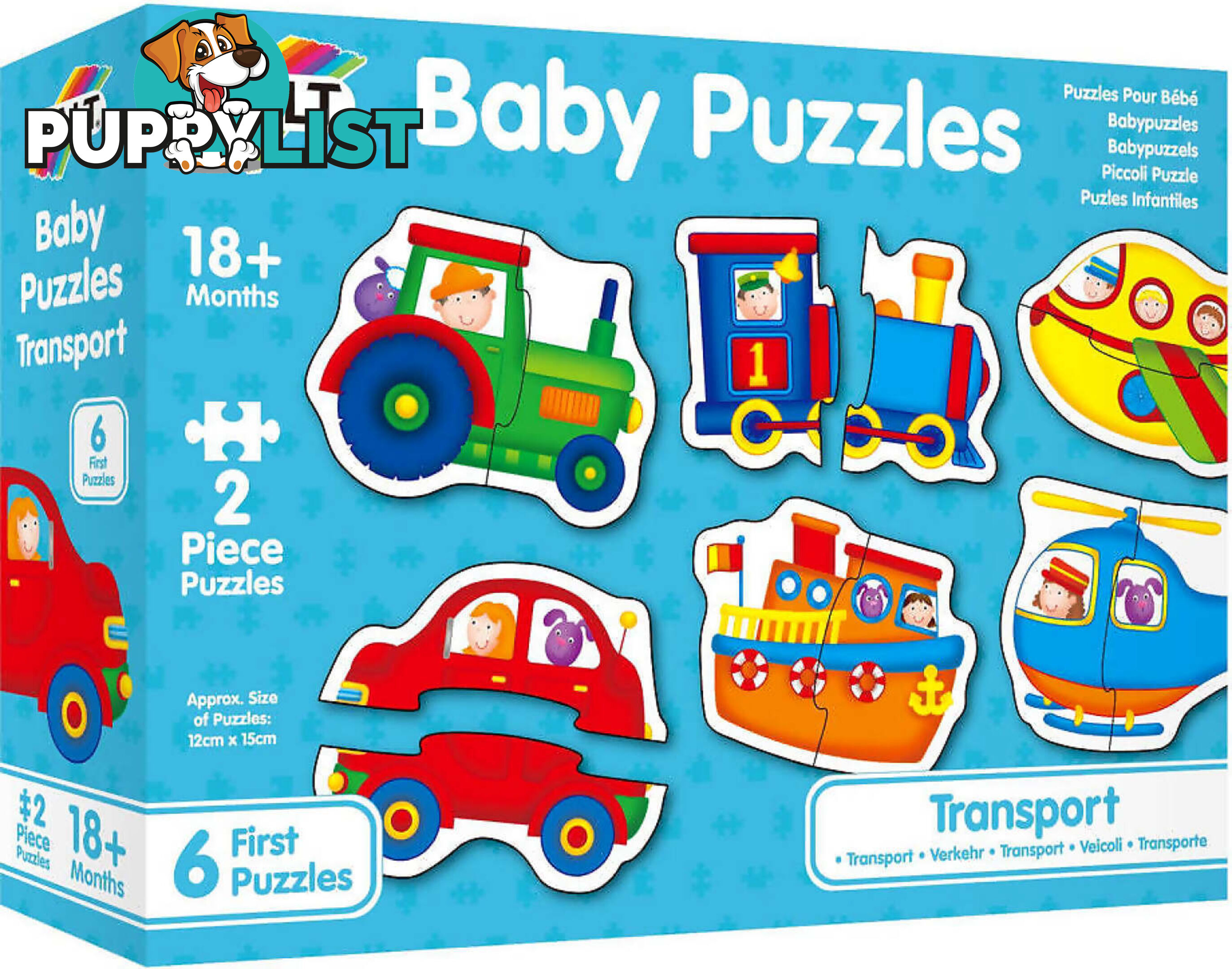 Galt - Transport Baby Jigsaw Puzzle - 6 x Different puzzles - 2 pcs each - Mdgn3037 - 5011979526472