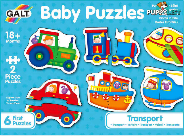 Galt - Transport Baby Jigsaw Puzzle - 6 x Different puzzles - 2 pcs each - Mdgn3037 - 5011979526472