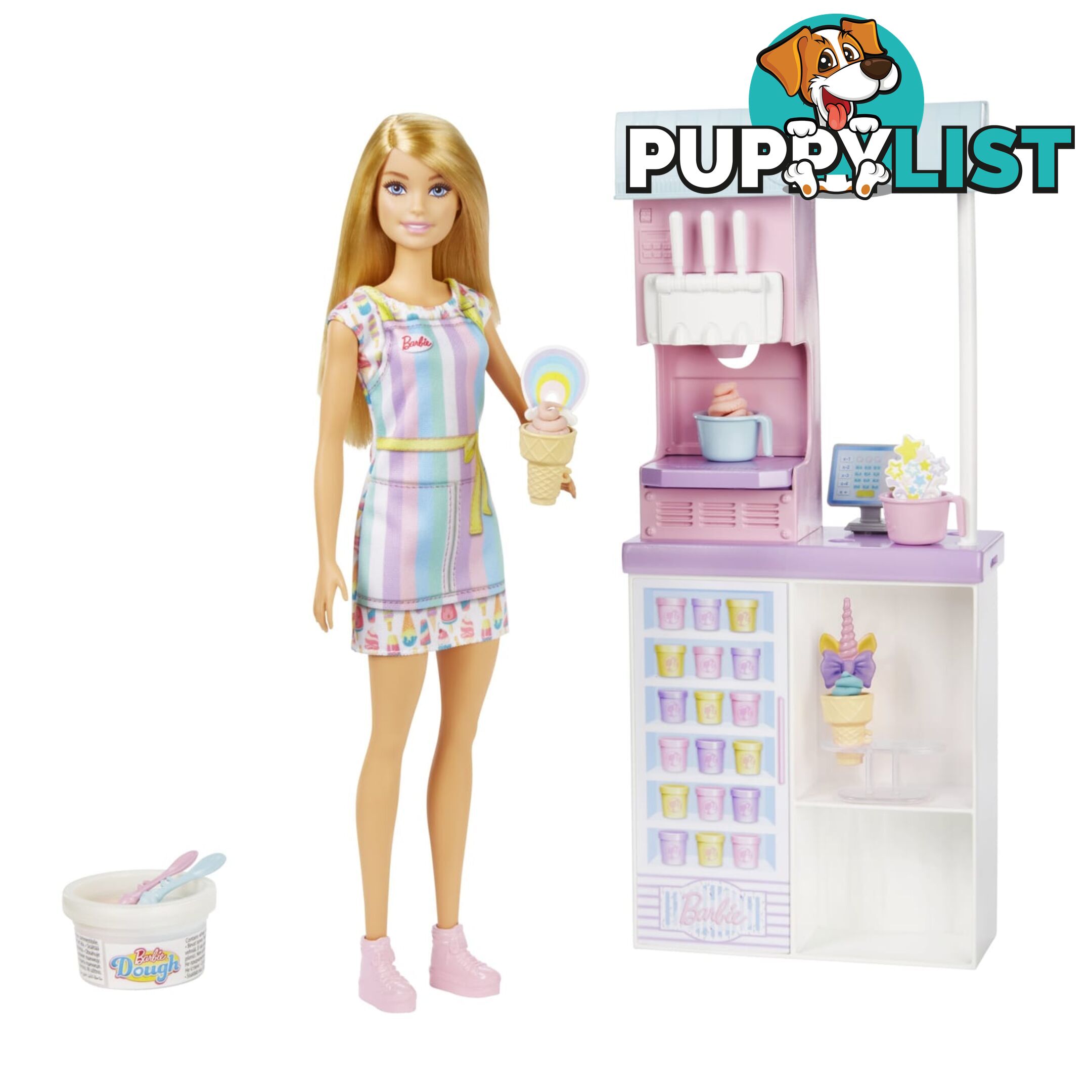 Barbie Ice Cream Shop Playset  Mattel Hcn46 - 194735015863