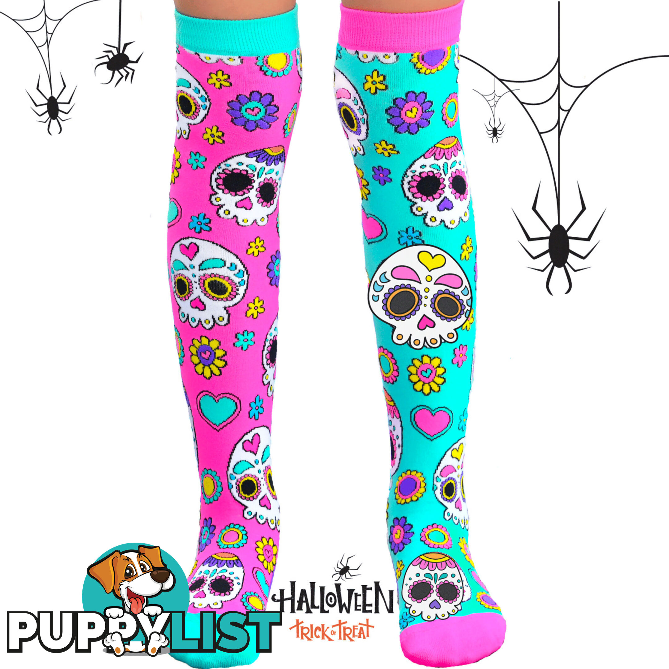 Madmia - Sugar Skulls Socks Kids & Adults Age 6y+ - Mumm105 - 9355645000641