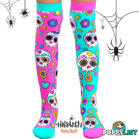 Madmia - Sugar Skulls Socks Kids & Adults Age 6y+ - Mumm105 - 9355645000641