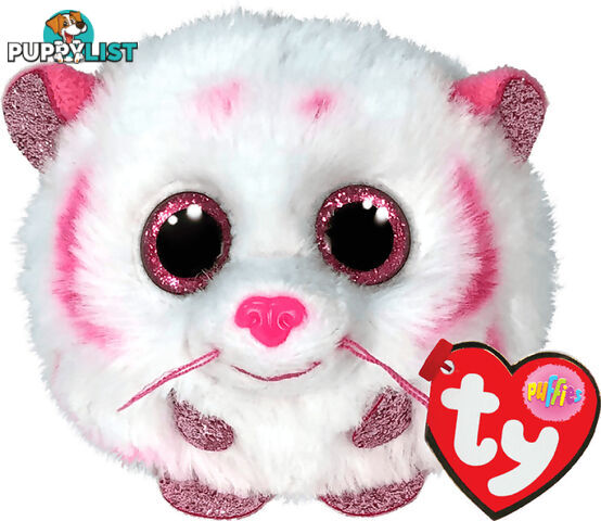 Ty Beanie Balls Puffies - Tabor Pink And White Tiger - Bg42524 - 008421425242