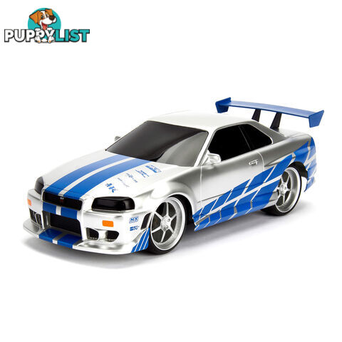 Fast & Furious   Rc Brian's 2002 Nissan Skyline Gt-r (bnr34) (1:16) Remote Control - Hc10099370 - 801310993705