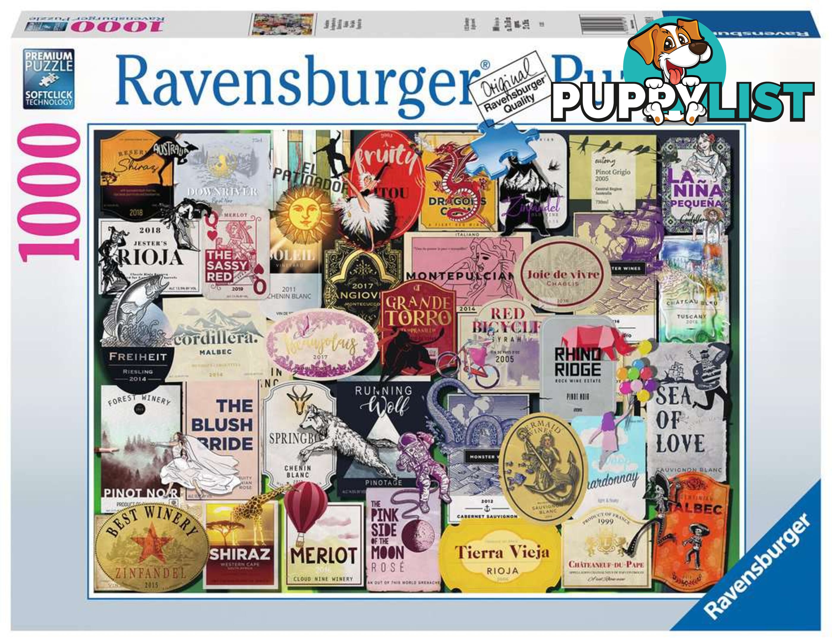 Ravensburger - Wine Labels Jigsaw Puzzle 1000pc Rb16811 - 4005556168118