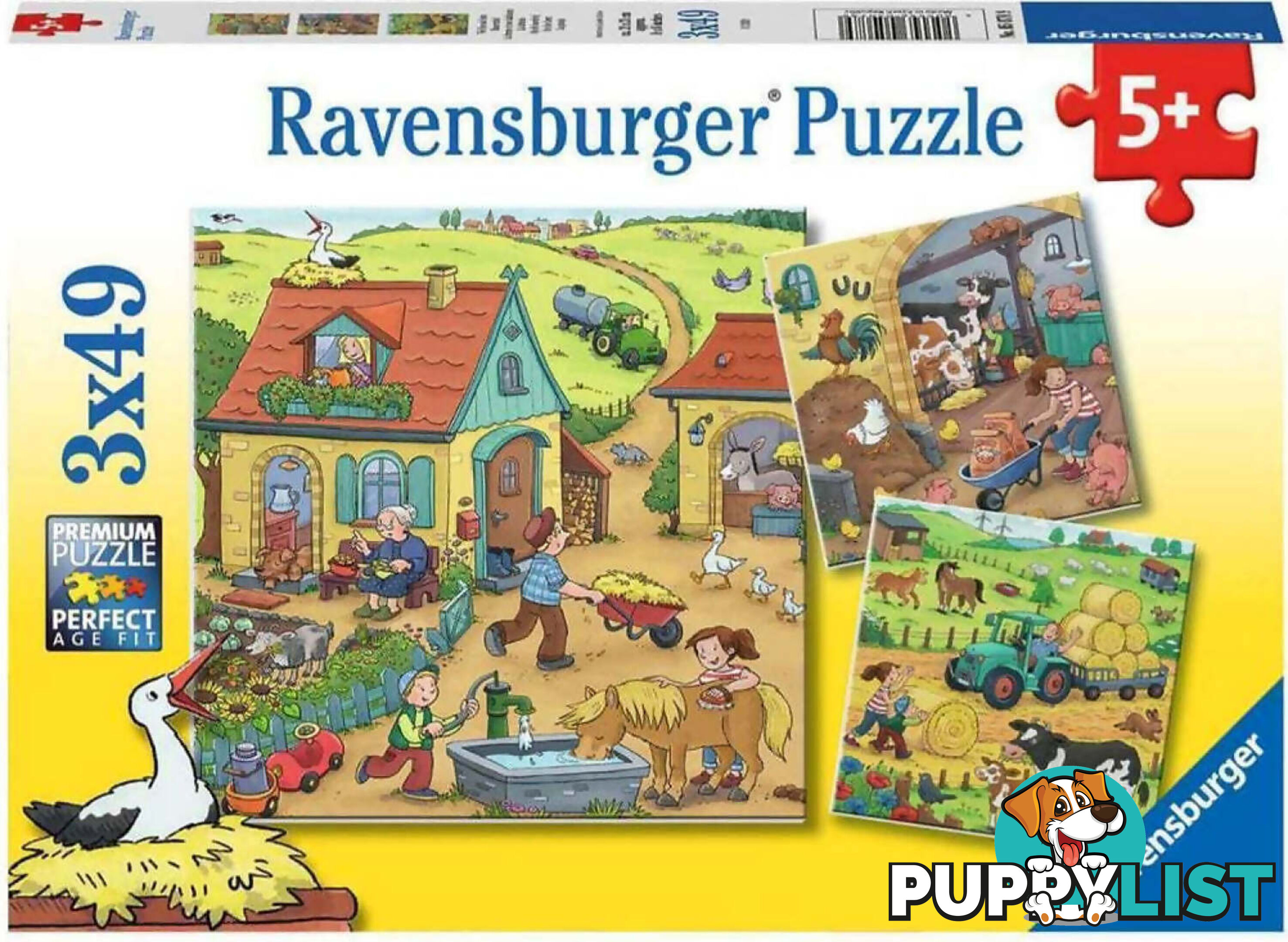 Ravensburger - On The Farm Jigsaw Puzzle 3 X 49pc - Mdrb05078 - 4005556050789