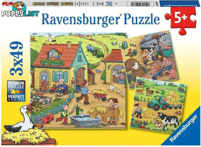 Ravensburger - On The Farm Jigsaw Puzzle 3 X 49pc - Mdrb05078 - 4005556050789