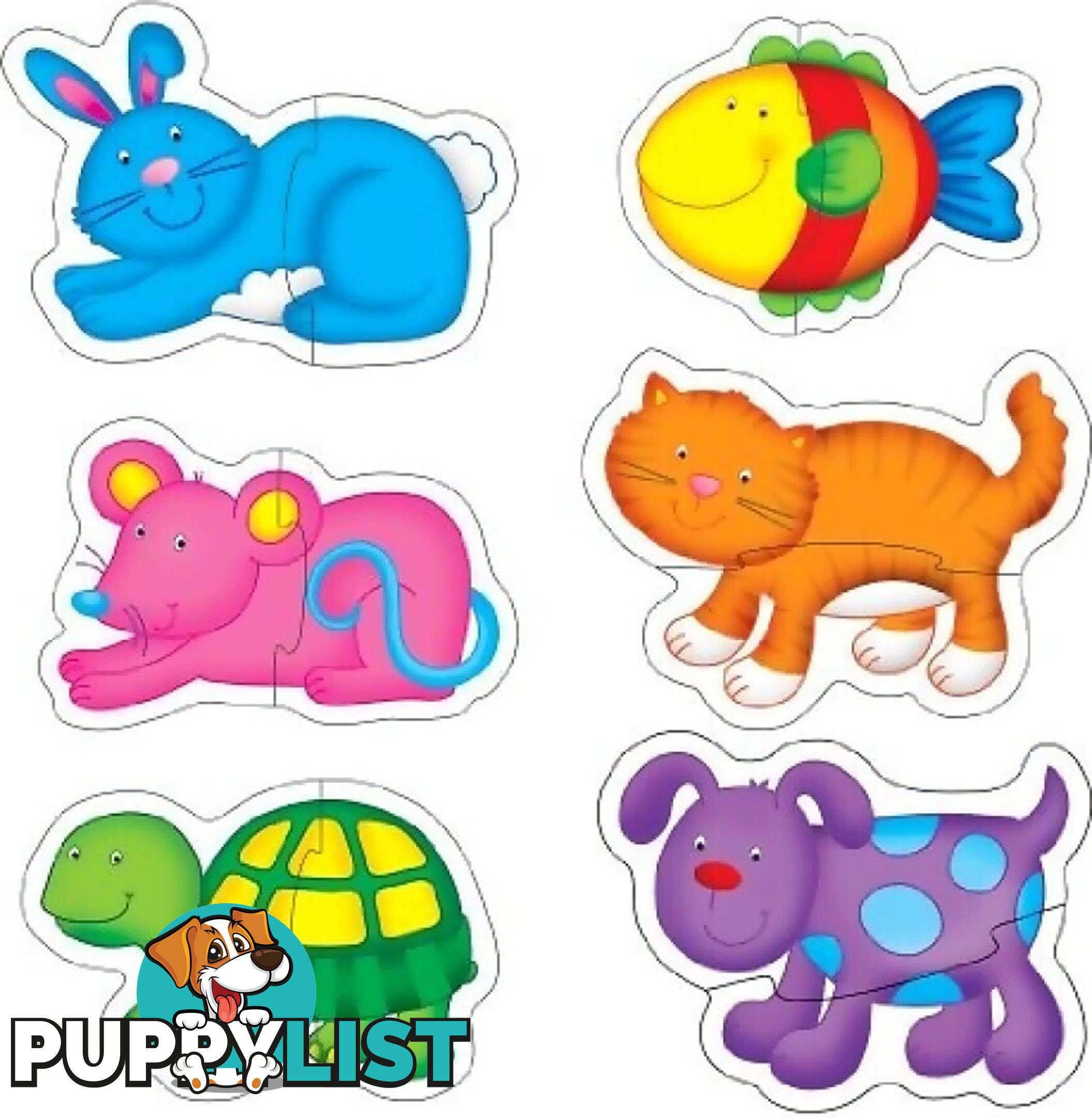 Galt - Pets Baby Jigsaw Puzzle - 6 X Different Puzzles - 2 Pcs Each - Mdgn3034 - 5011979526458