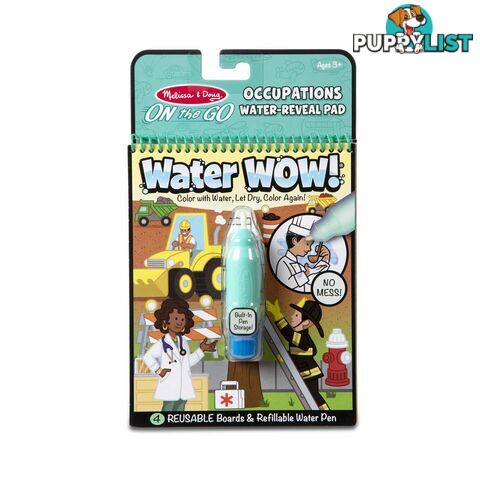 Melissa & Doug - Water Wow! Occupations - Water Reveal Pad On The Go Travel Activity Mdmnd30180 - 0000772301800