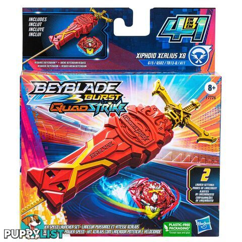 Beyblade Burst QuadStrike Xcalius Power Speed Launcher Pack With Launcher and Spinning Top Toy - Hbf7726asoo - 195166203171