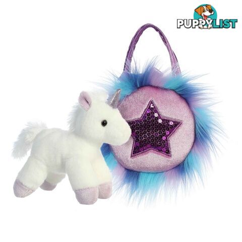 Cotton Candy -  Fancy Pals Unicorn In Purple Fluffy Star Bag - Ccfp305 - 9353468012797