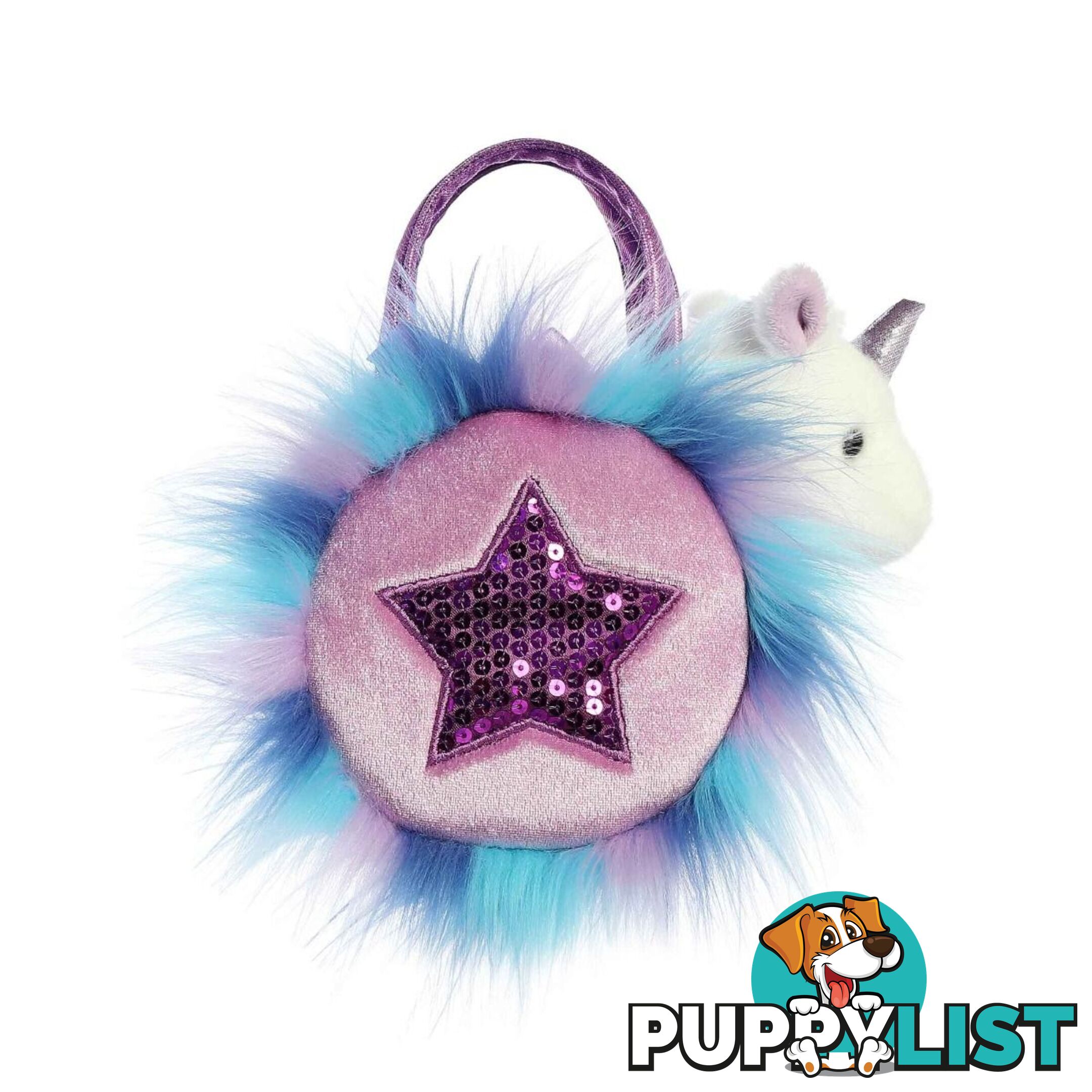 Cotton Candy -  Fancy Pals Unicorn In Purple Fluffy Star Bag - Ccfp305 - 9353468012797